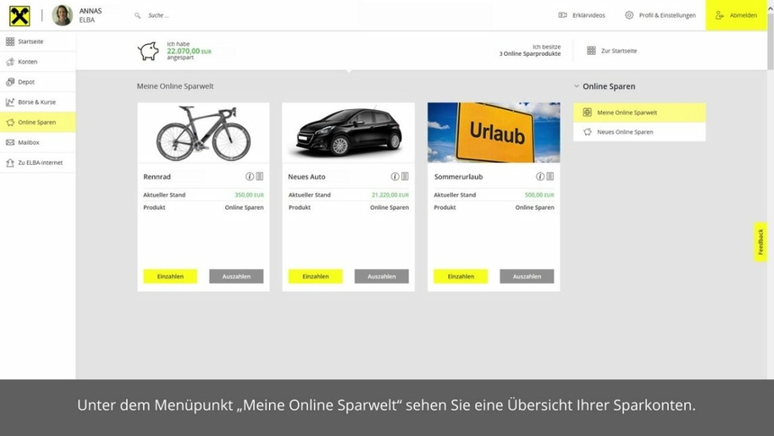 Mein Elba Onlinesparen Raiffeisenbank Im Rheintal